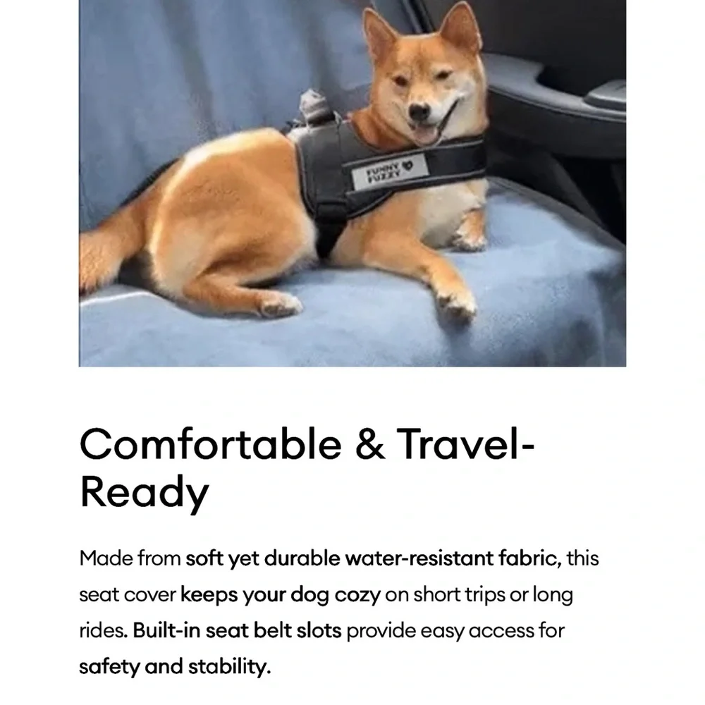 Funny Fuzzy blue Waterproof Front Car Seat Cover/ Protector for pets NEW